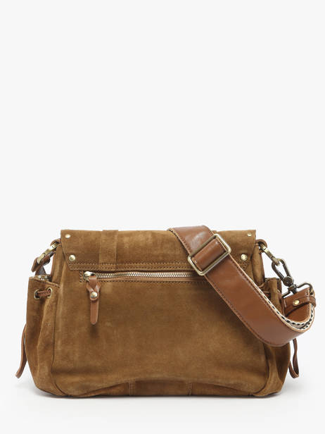 Cross Body Tas Vintage Leder Mila louise Bruin vintage 3861VC ander zicht 4